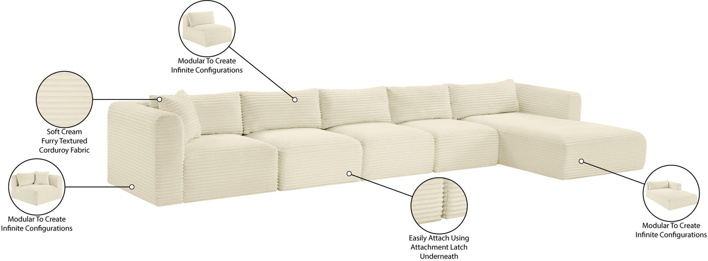 Shaggy - 5 Piece Modular Sectional With Chaise
