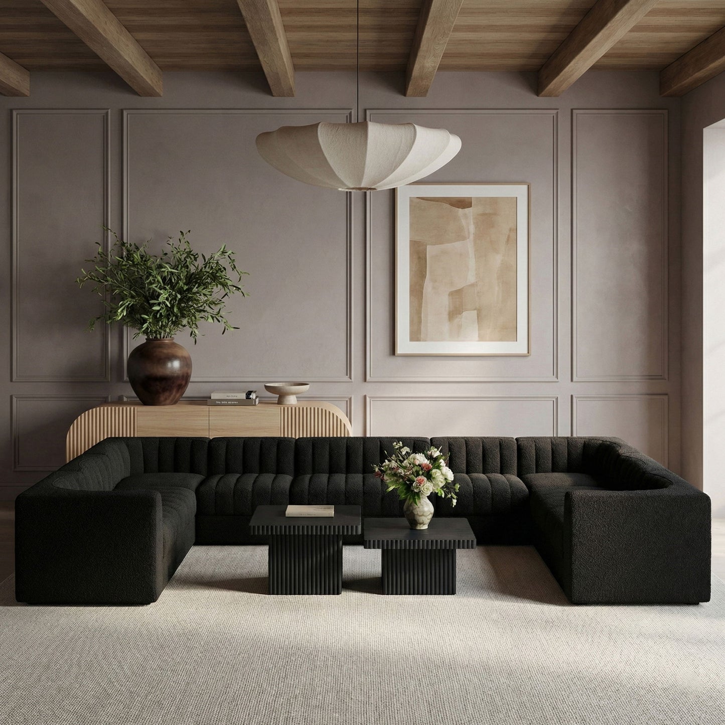 Rummi - Velvet Performance Fabric Upholstered 10 Piece Modular Sectional