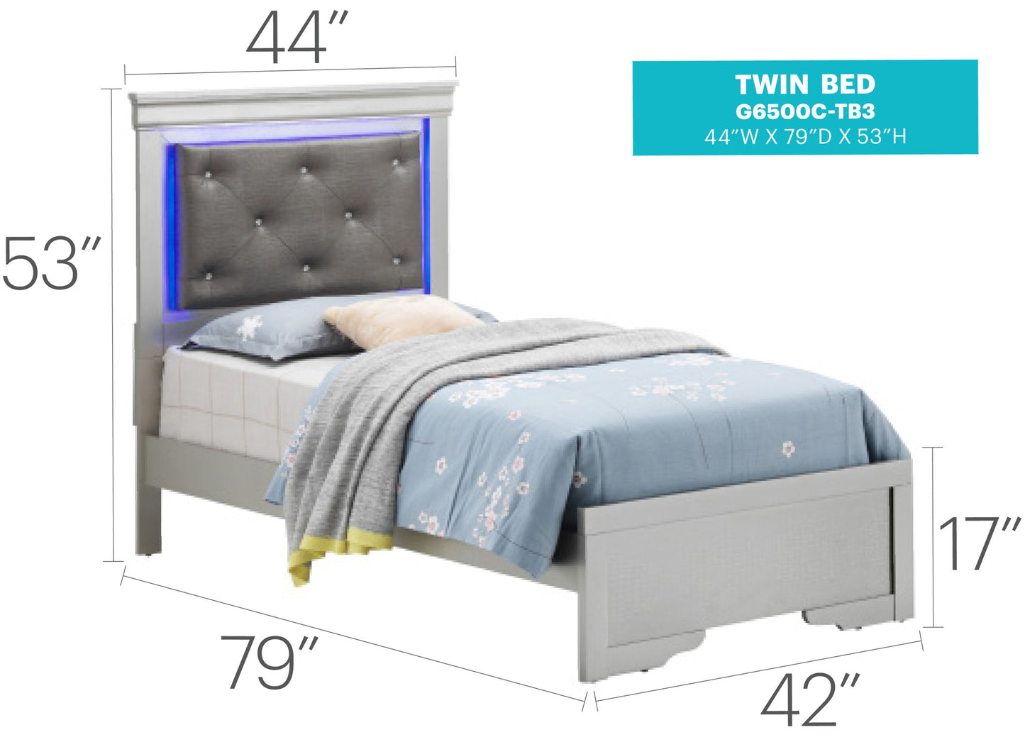 Glory Furniture - Lorana - Bed With LED