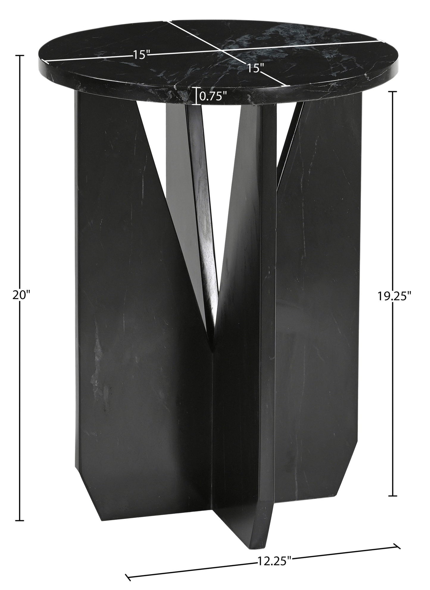 Alba - Genuine Marble End / Side Table