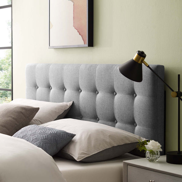 Emily Upholstered Fabric Headboard - King, Gray