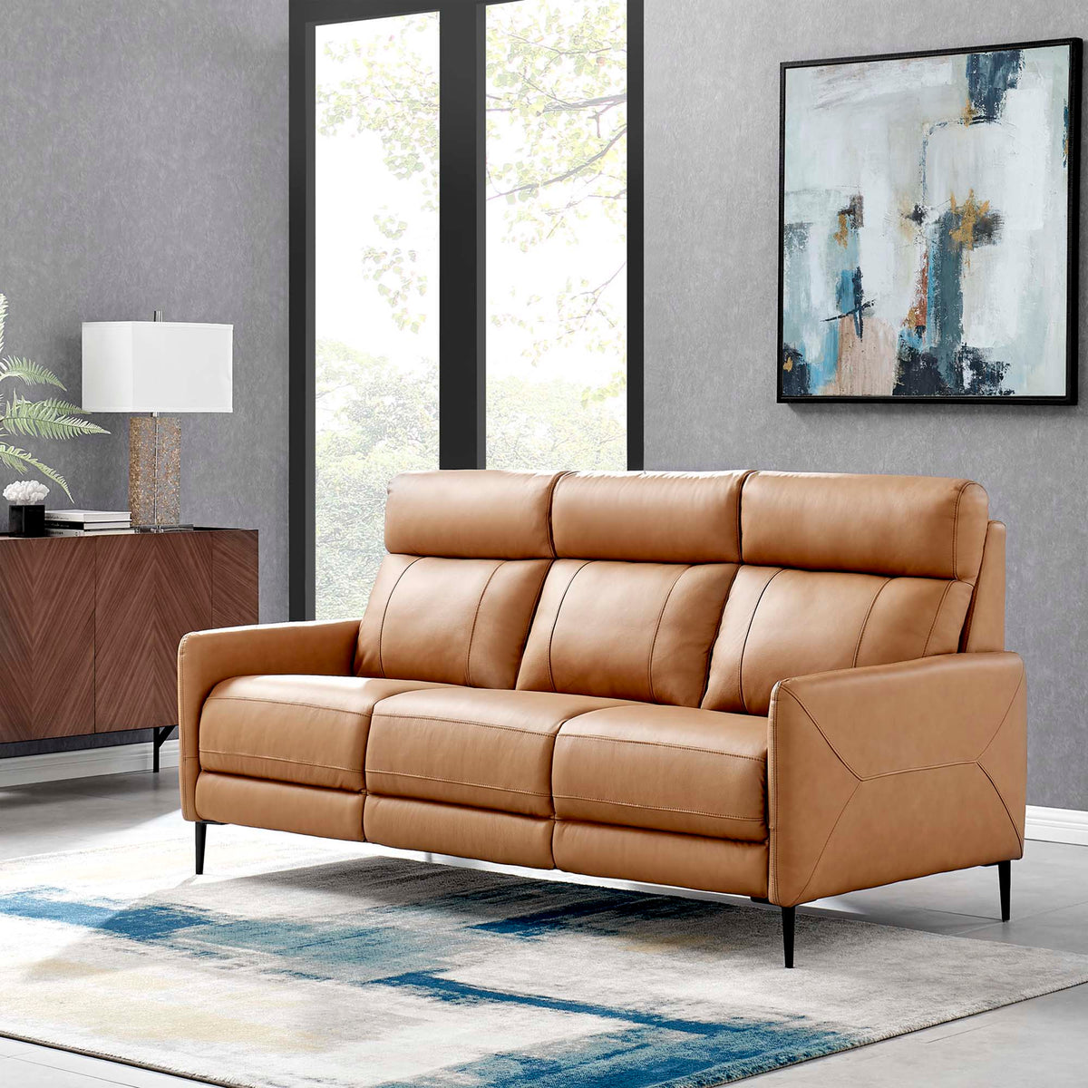 Huxley Leather Sofa - Tan