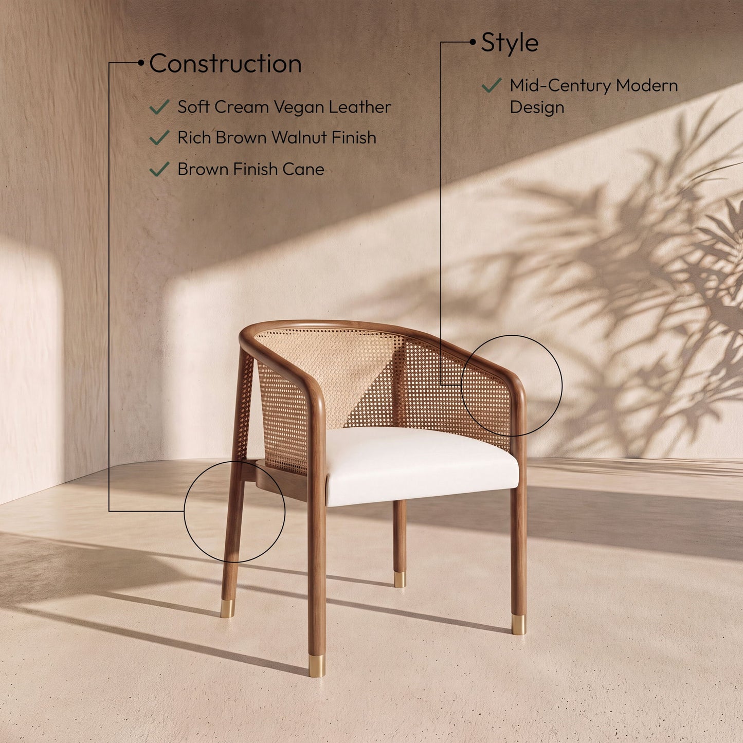 Sylvan - Vegan Leather Dining Chair (Set of 2) - Brown Frame