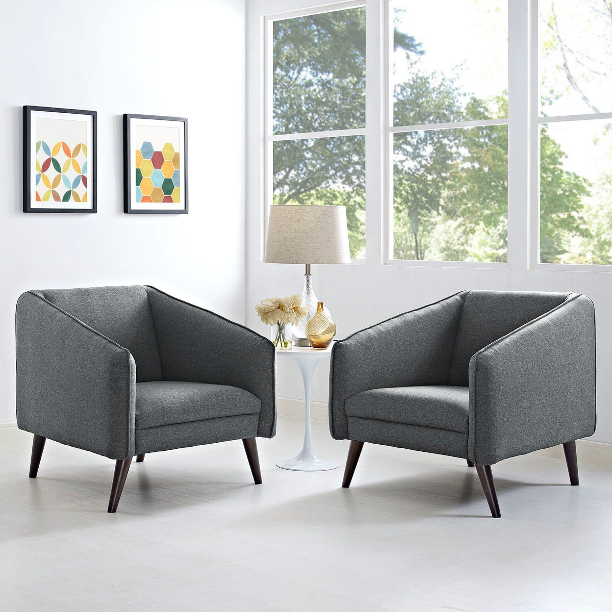 Slide Armchairs Set of 2 - Gray
