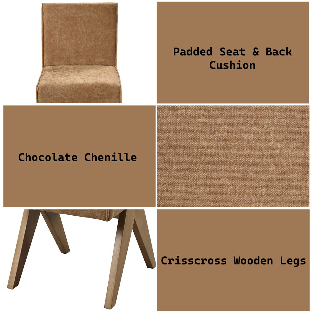 Zoey - Side Chair (Set of 2) - Chocolate Chenille & Oak