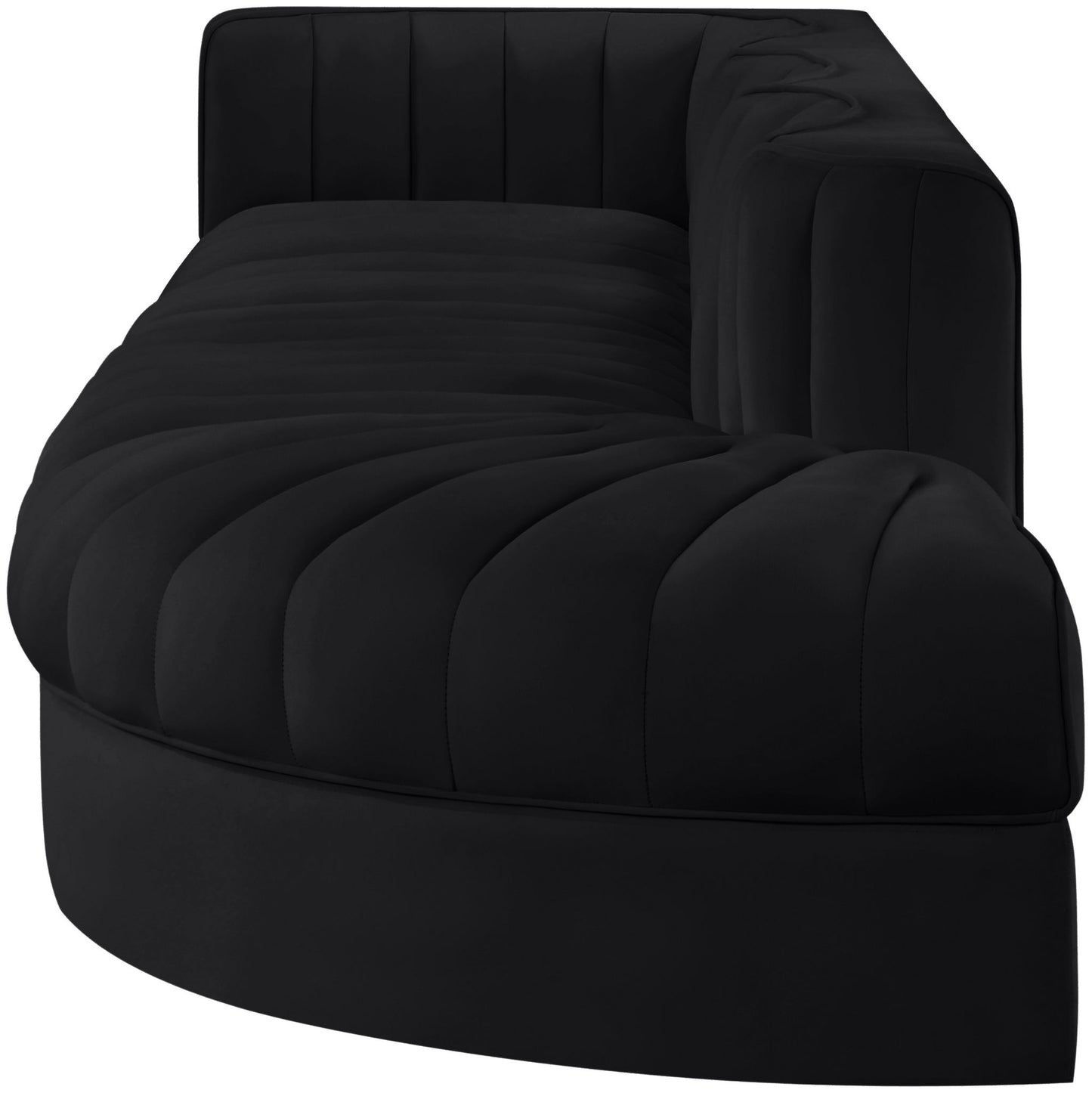 Rummi - Velvet Performance Fabric Upholstered 4 Piece Modular Sectional With Reverse Corner Chair
