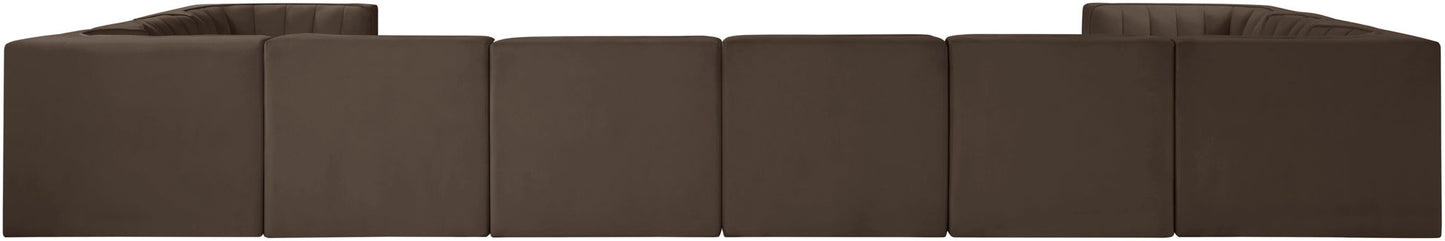 Rummi - Velvet Performance Fabric Upholstered 10 Piece Modular Sectional
