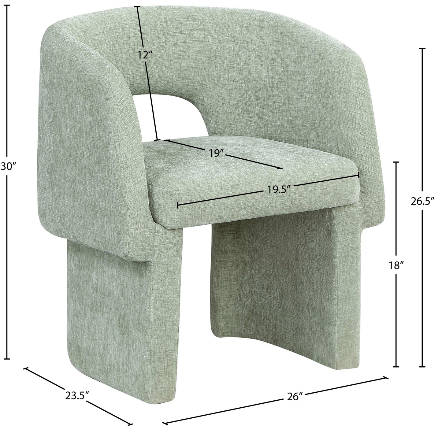 Emmet - Chenille Dining Chair / Accent Chair