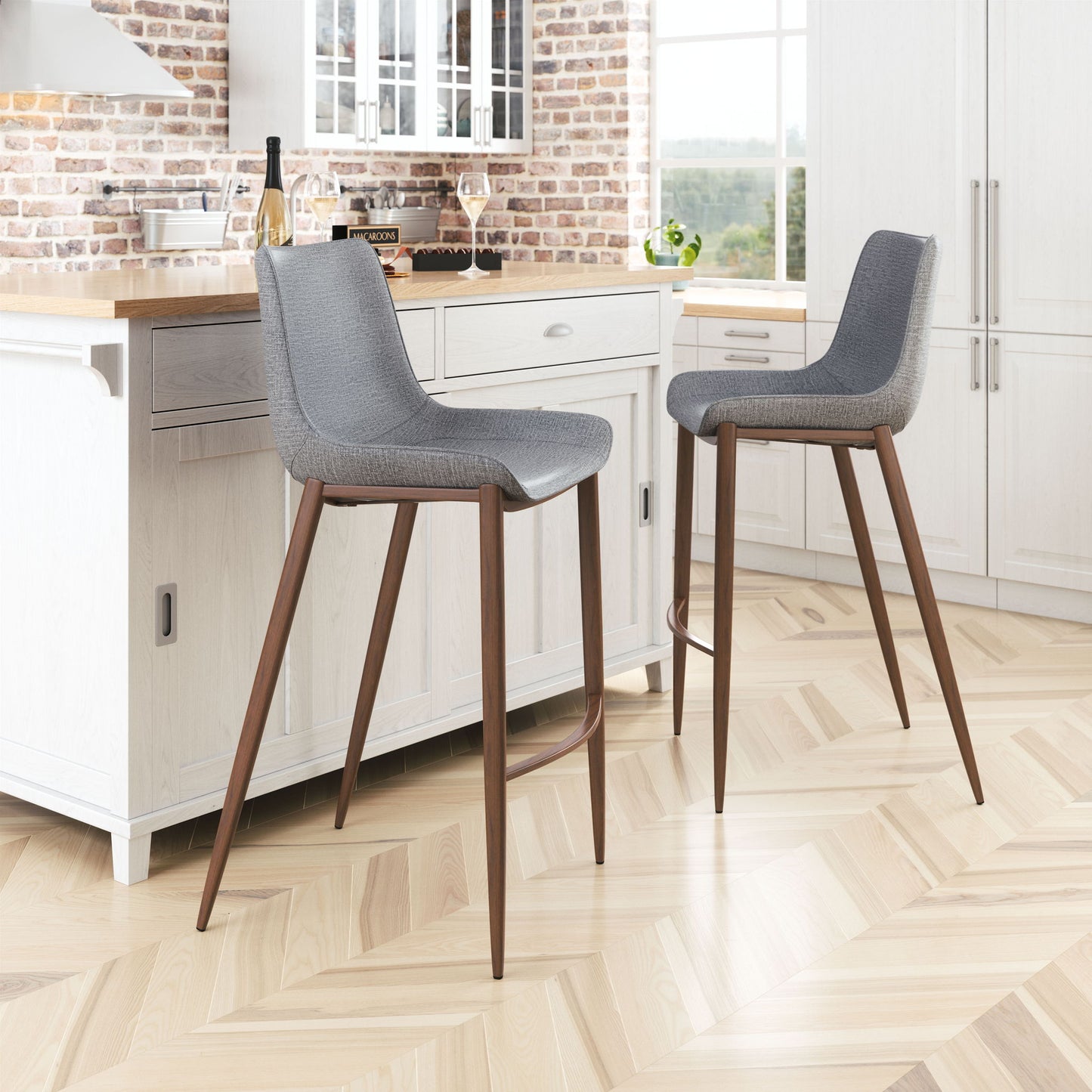 Magnus - Barstool With Black Legs (Set of 2)