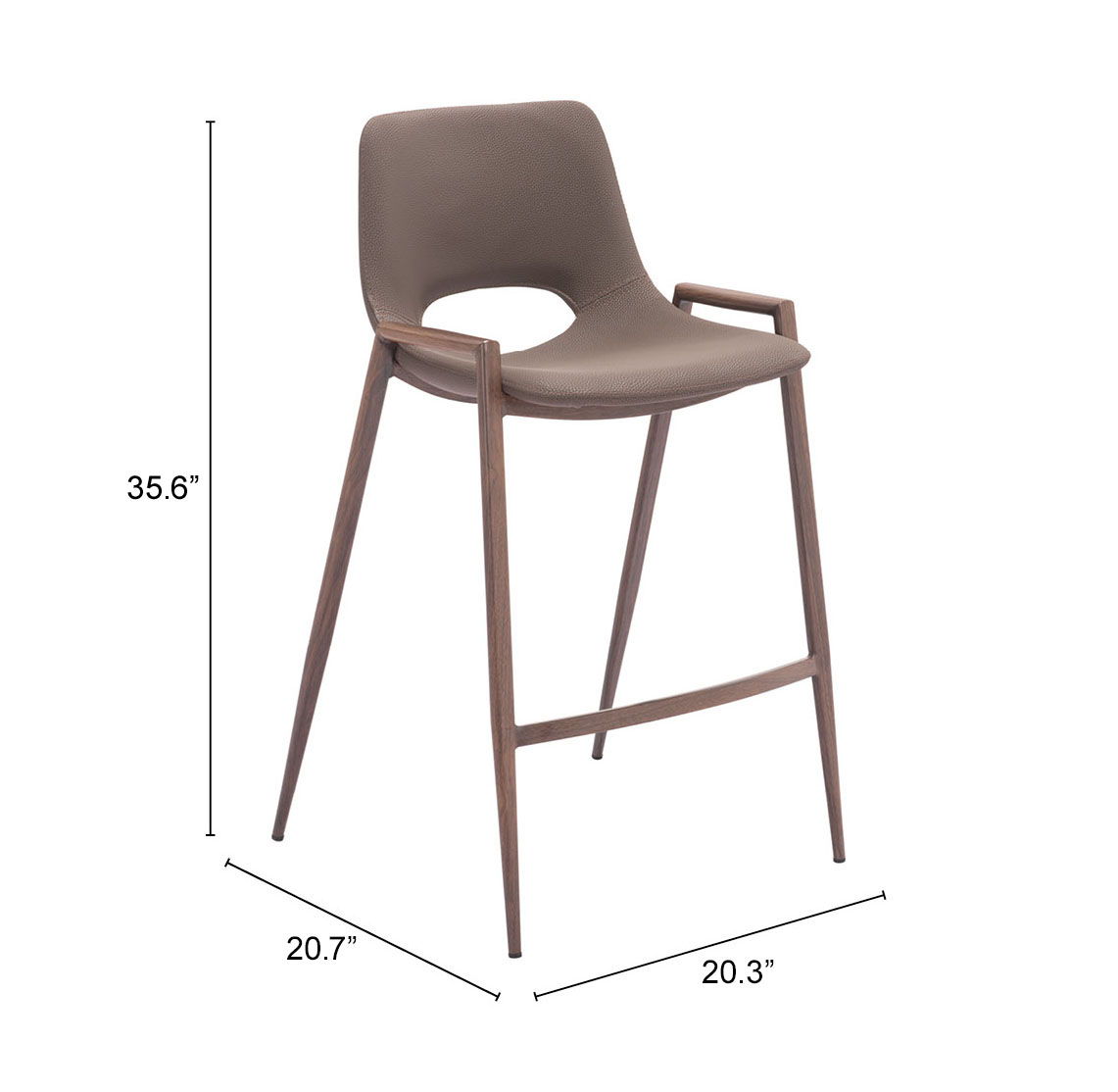 Desi - Counter Stool With Walnut Legs (Set of 2)
