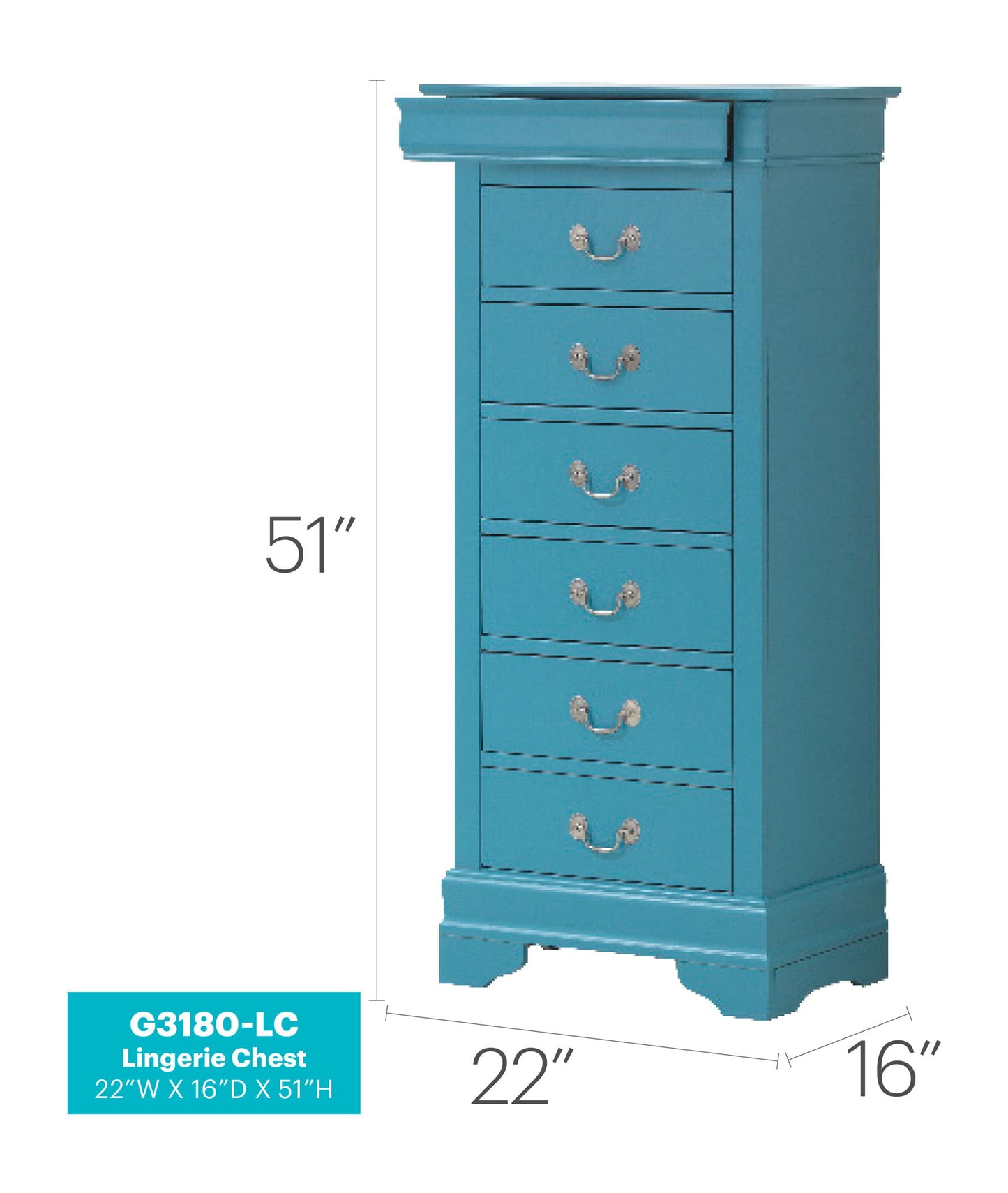Glory Furniture - Louis Phillipe - Lingerie Chest