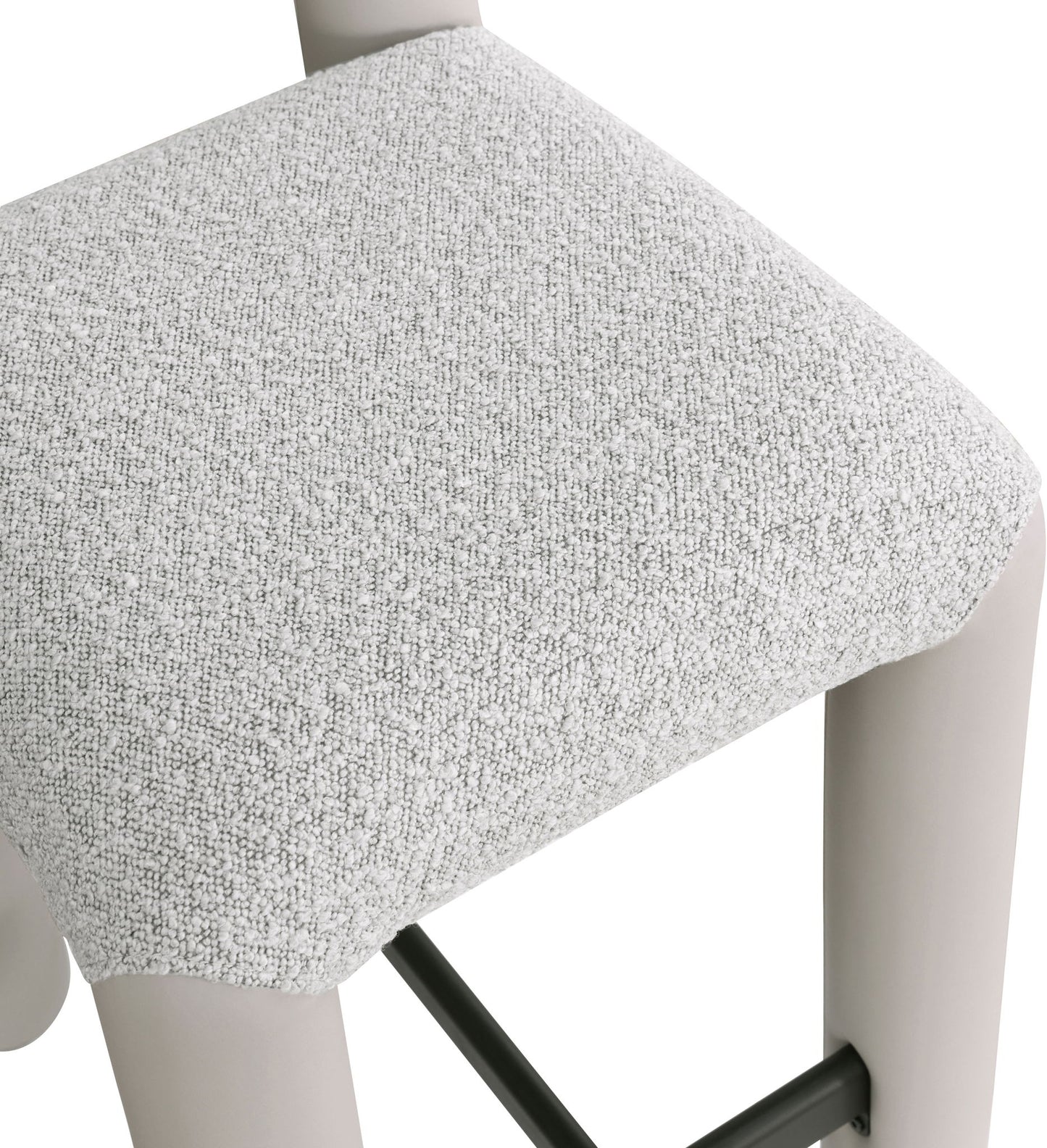 Amari - Vegan Leather and Boucle Fabric Stool