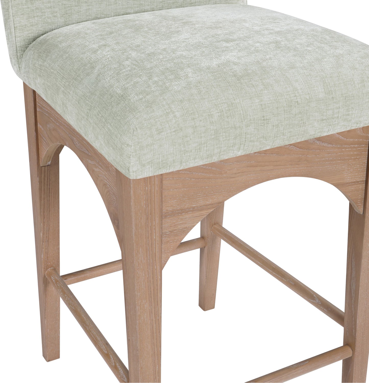 Waldorf - Chenille Stool With Natural Legs