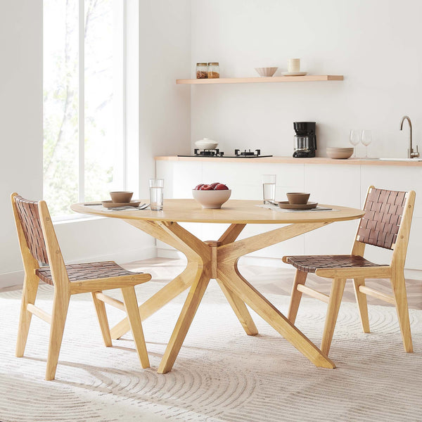 Crossroads Wood Dining Table - 63" Oval, Oak