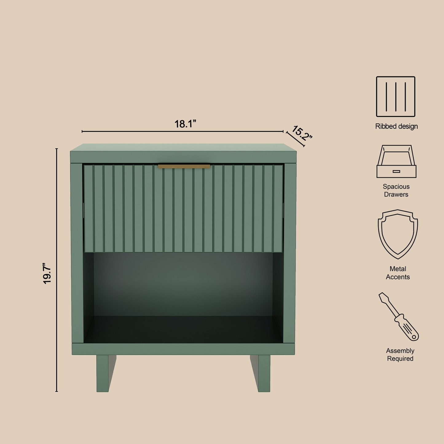 Manhattan Elara - Solid Wood Nightstand