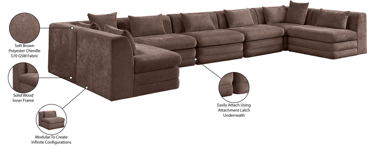 Stellar - 7 Piece Chenille Fabric Upholstered Modular Sectional