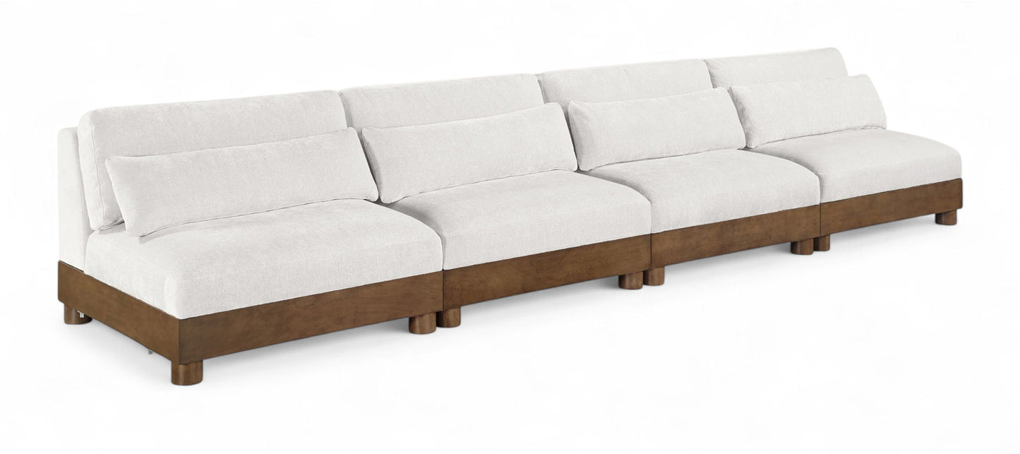 Turin - 4 Piece Fabric Upholstered Modular Armless Sofa