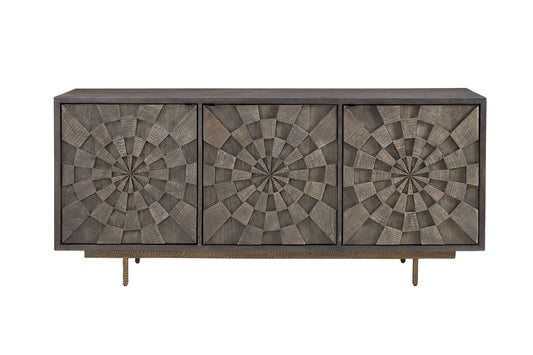 Adrienne - Server - Sandblasted Dark Brown & Antique Gold Metal