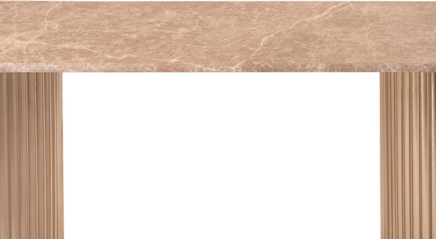 Cindra - Genuine Marble Top And Iron Base Console Table