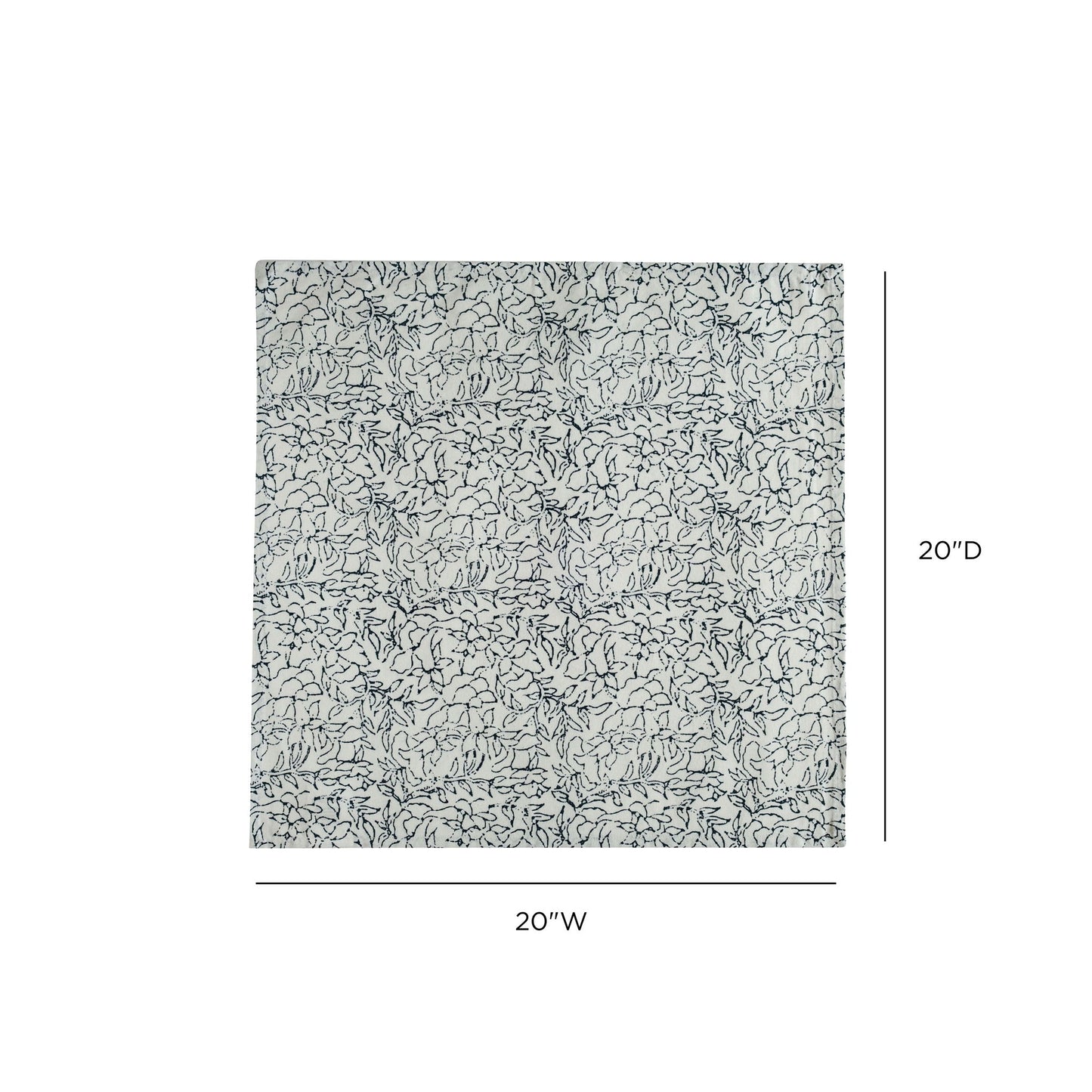 Crissy - Cotton Canvas Printed Napkins (Set of 4) - Inked