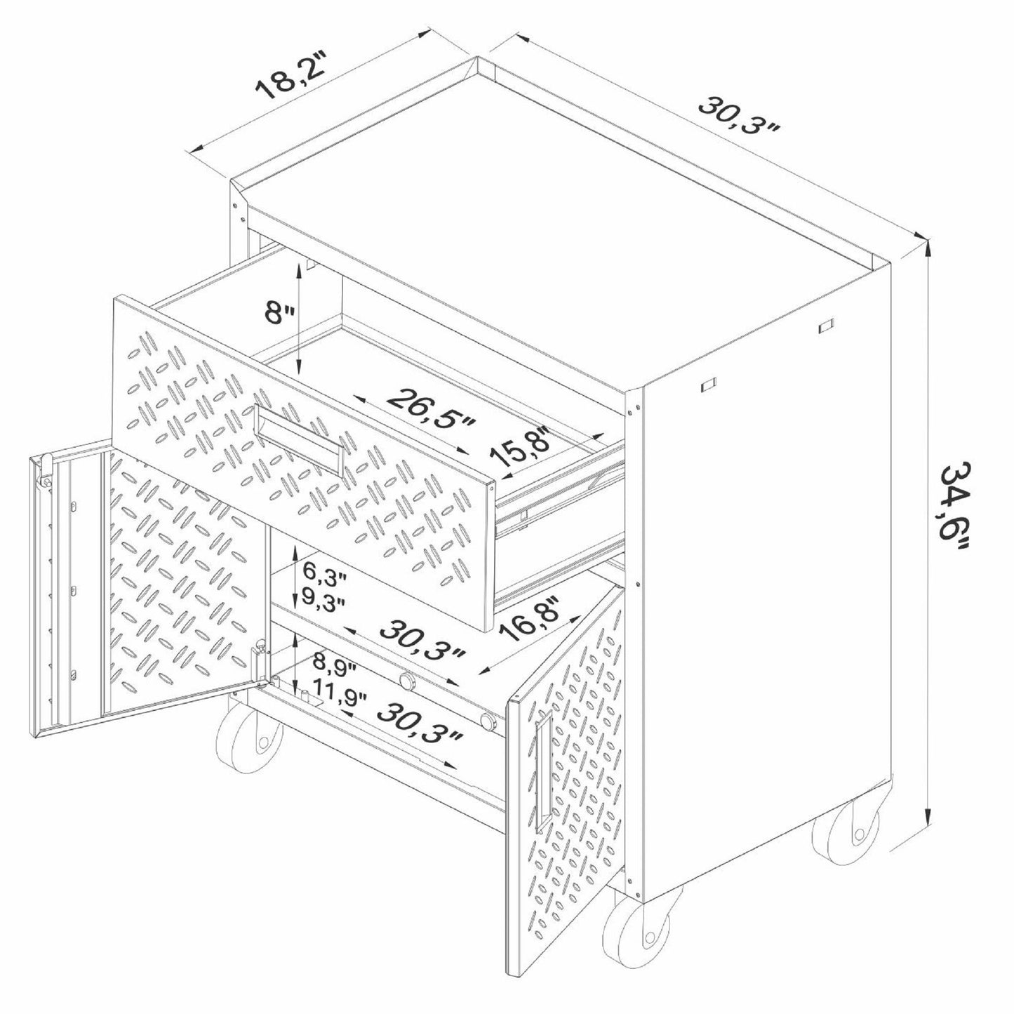 Manhattan Fortress - Rolling Garage Cabinet