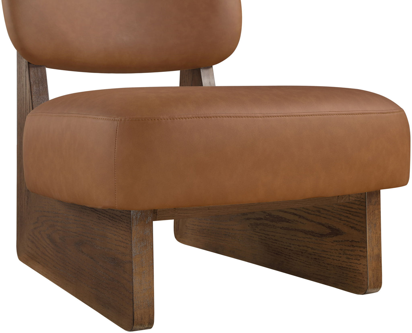 Vetra - Vegan Leather Upholstered Accent Chair With Brown Base