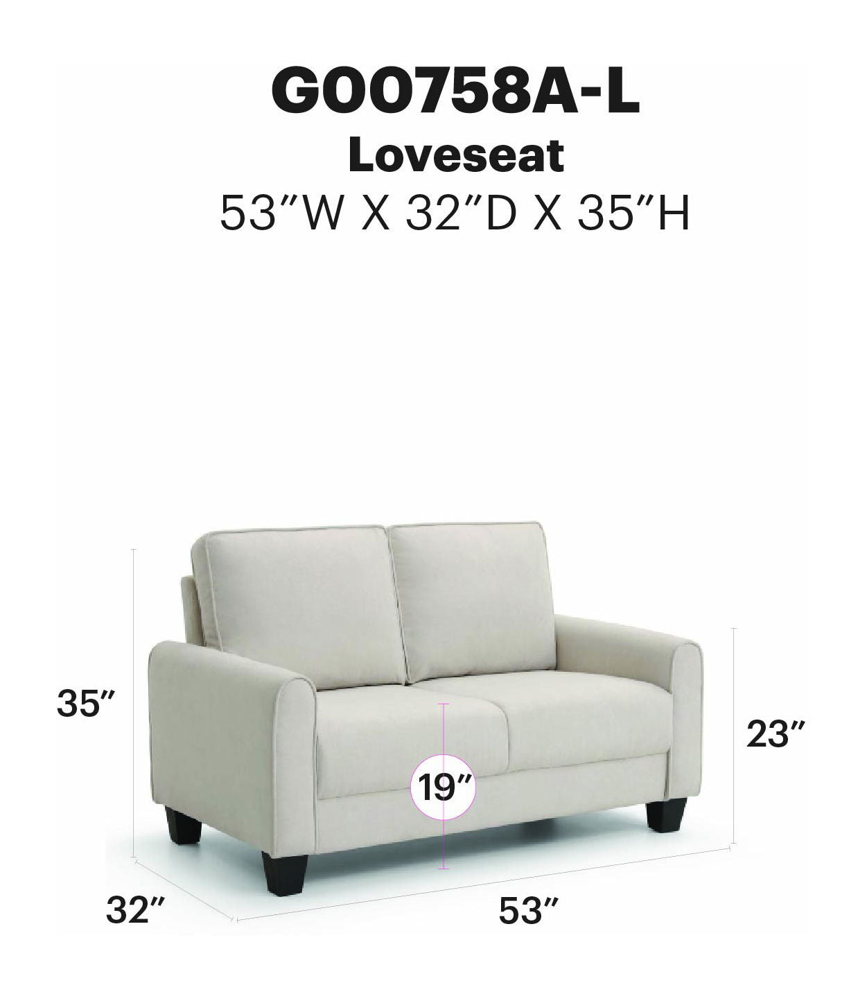 Dallas - Loveseat - Ivory