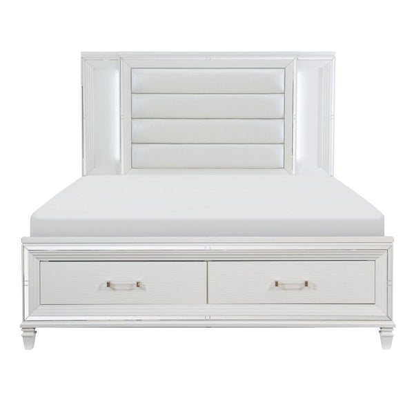 Tamsin Queen Platform Bed with LED Lighting and Footboard Storage