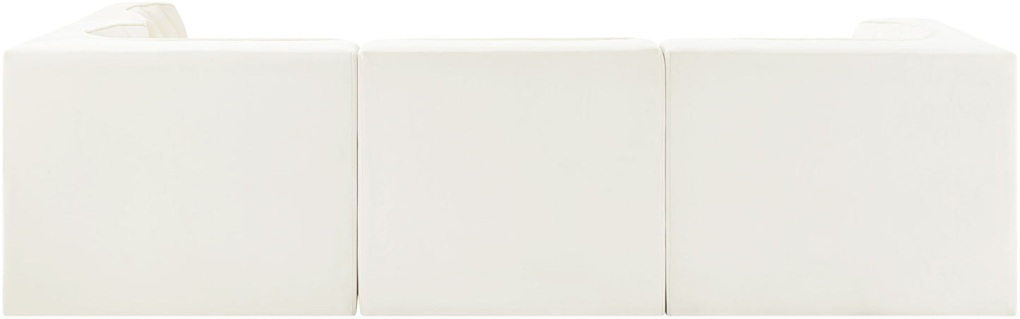 Rummi - Velvet Performance Fabric Upholstered 4 Piece Modular Sectional