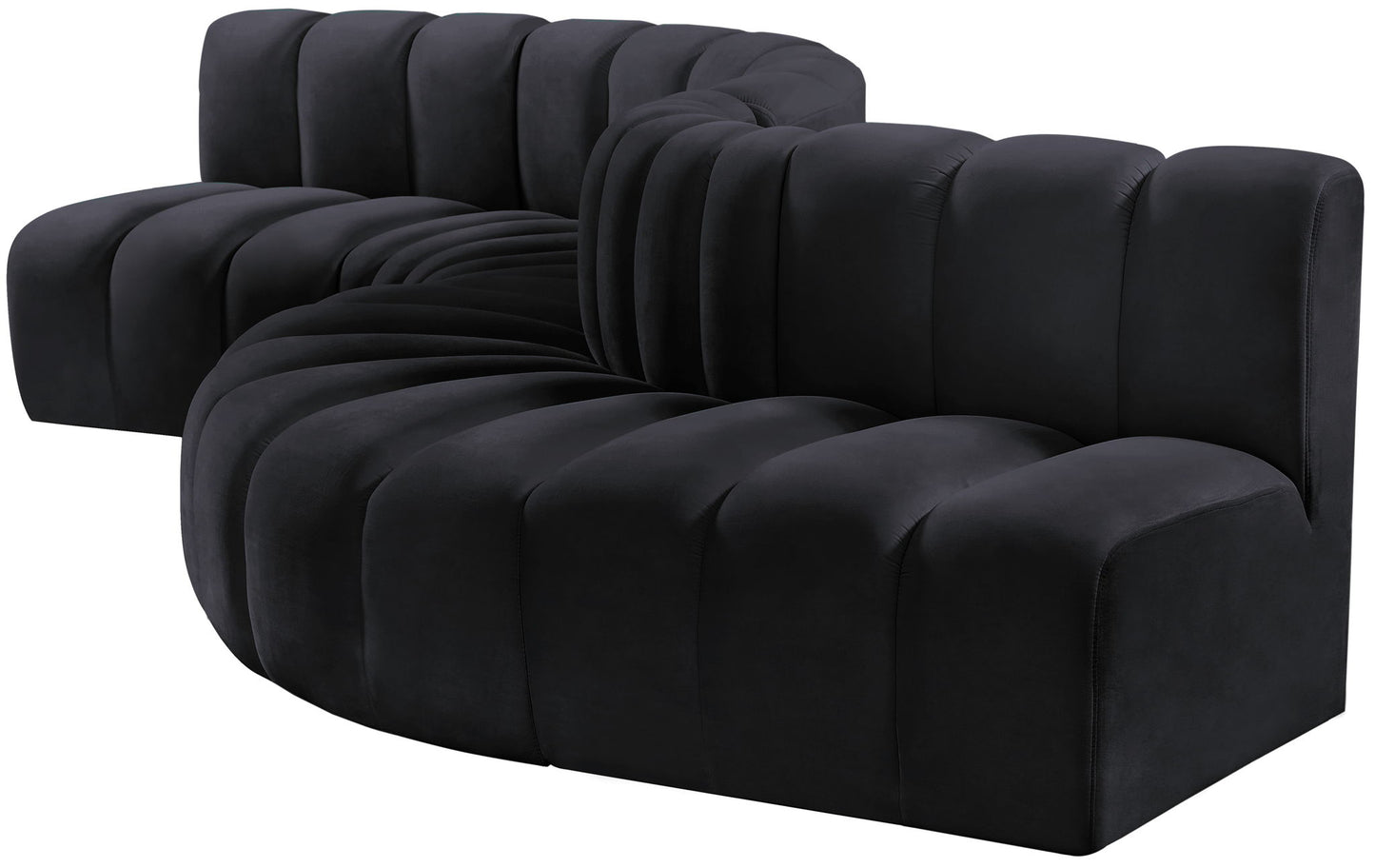 Arc - Velvet 6 Piece Curved Modular Sofa