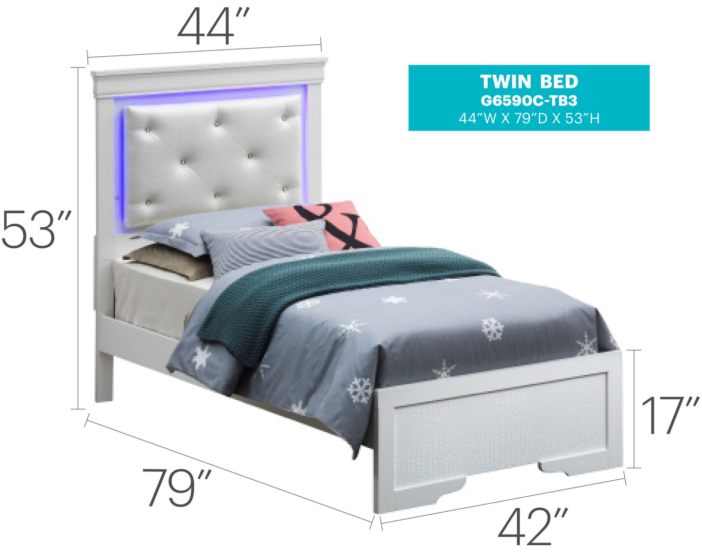 Glory Furniture - Lorana - Bed With LED