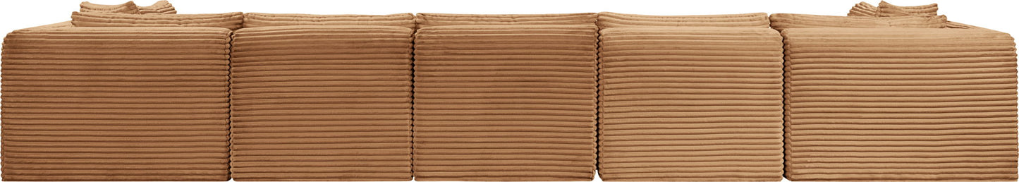 Shaggy - Fabric 7 Piece Modular U-Shaped Armless Sectional