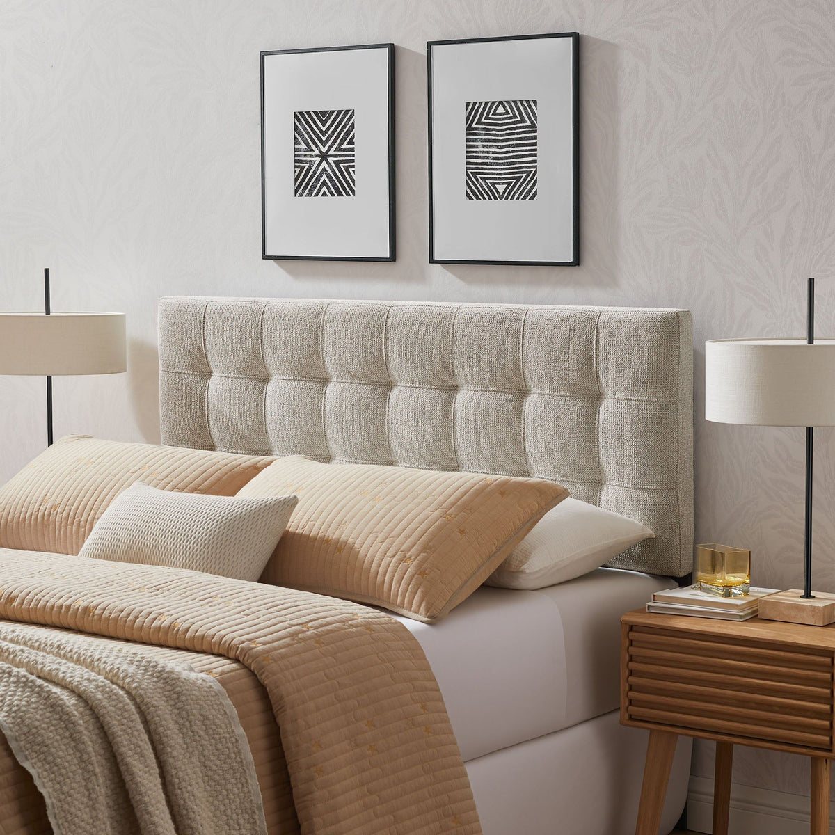 Lily Upholstered Fabric Headboard - King, Dove Gray