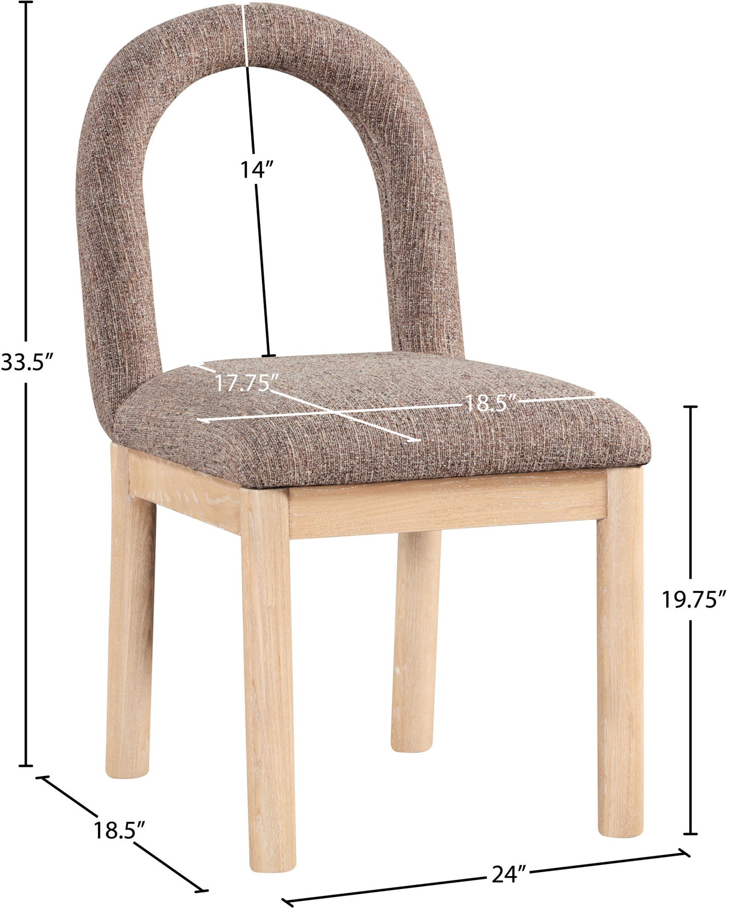 Conrad - Linen Dining Chair With Natural Legs
