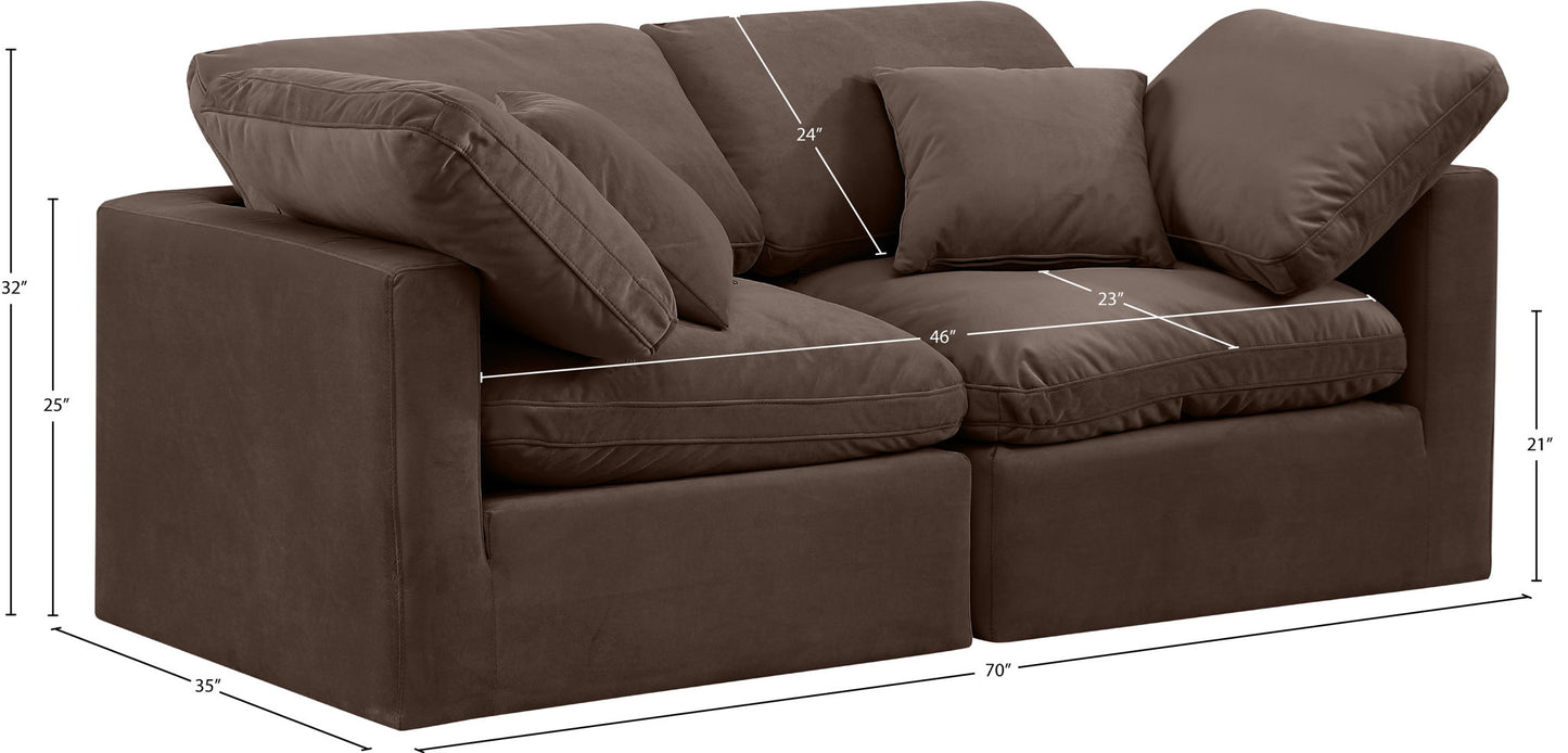 Indulge - Velvet 2 Seat Modular Sofa