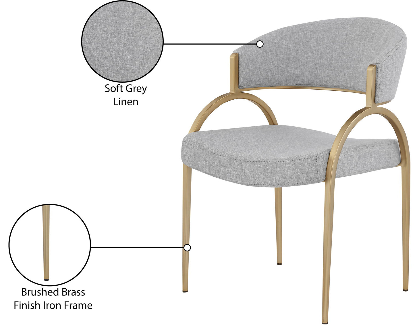 Privet - Dining Chair (Set of 2) - Gold Base