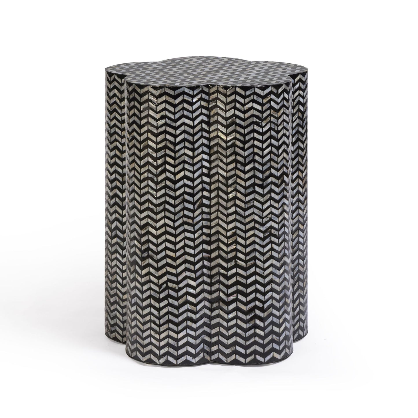 Mother Of Pearl Shell Side Table - Truffle
