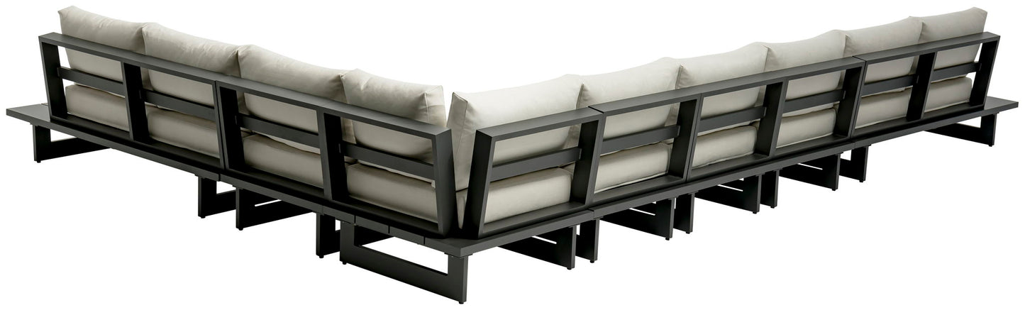 Maldives - 7 Piece Water Resistant Outdoor Patio Modular Sectional With Gray Base
