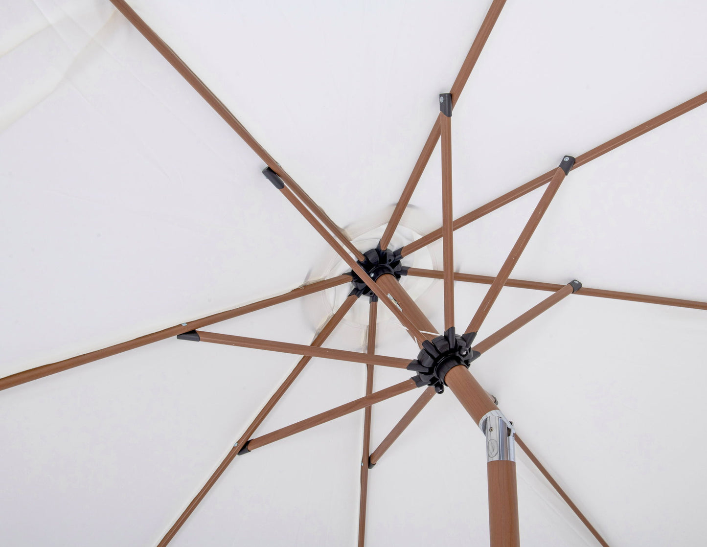 Fiji - Aluminum Patio Umbrella With Square White And Teak Base