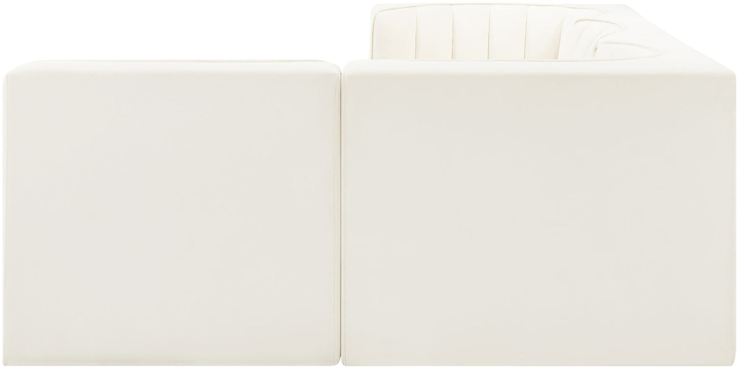 Rummi - Velvet Performance Fabric Upholstered 4 Piece Modular Sectional