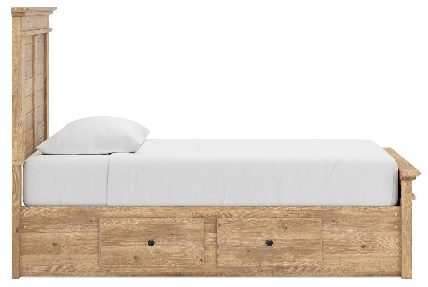 Makidern - Panel Storage Bed With 2 Under Bed Storage Units