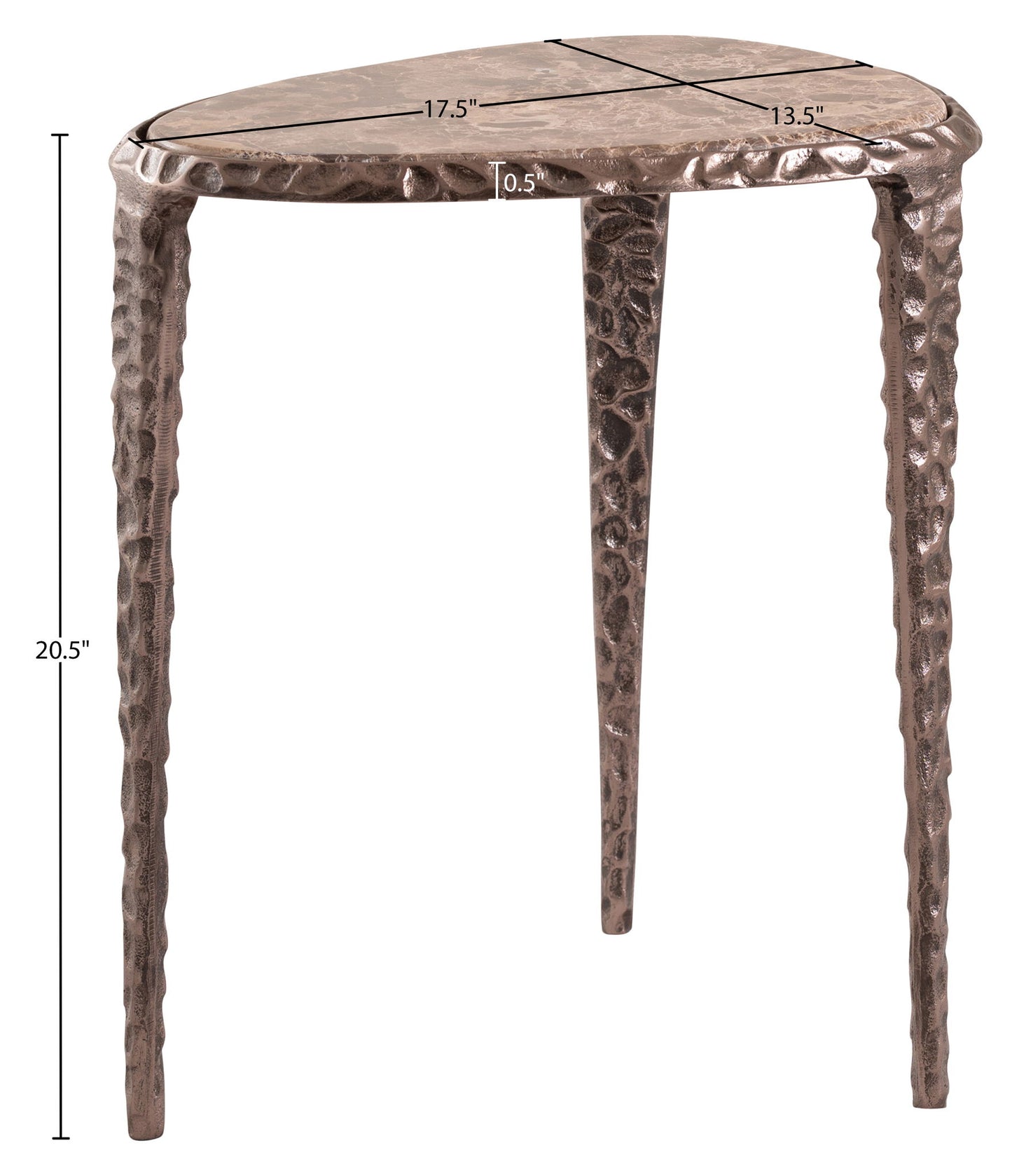 Gild - Aluminum Base And Genuine Marble Top Table - Bronze Finish
