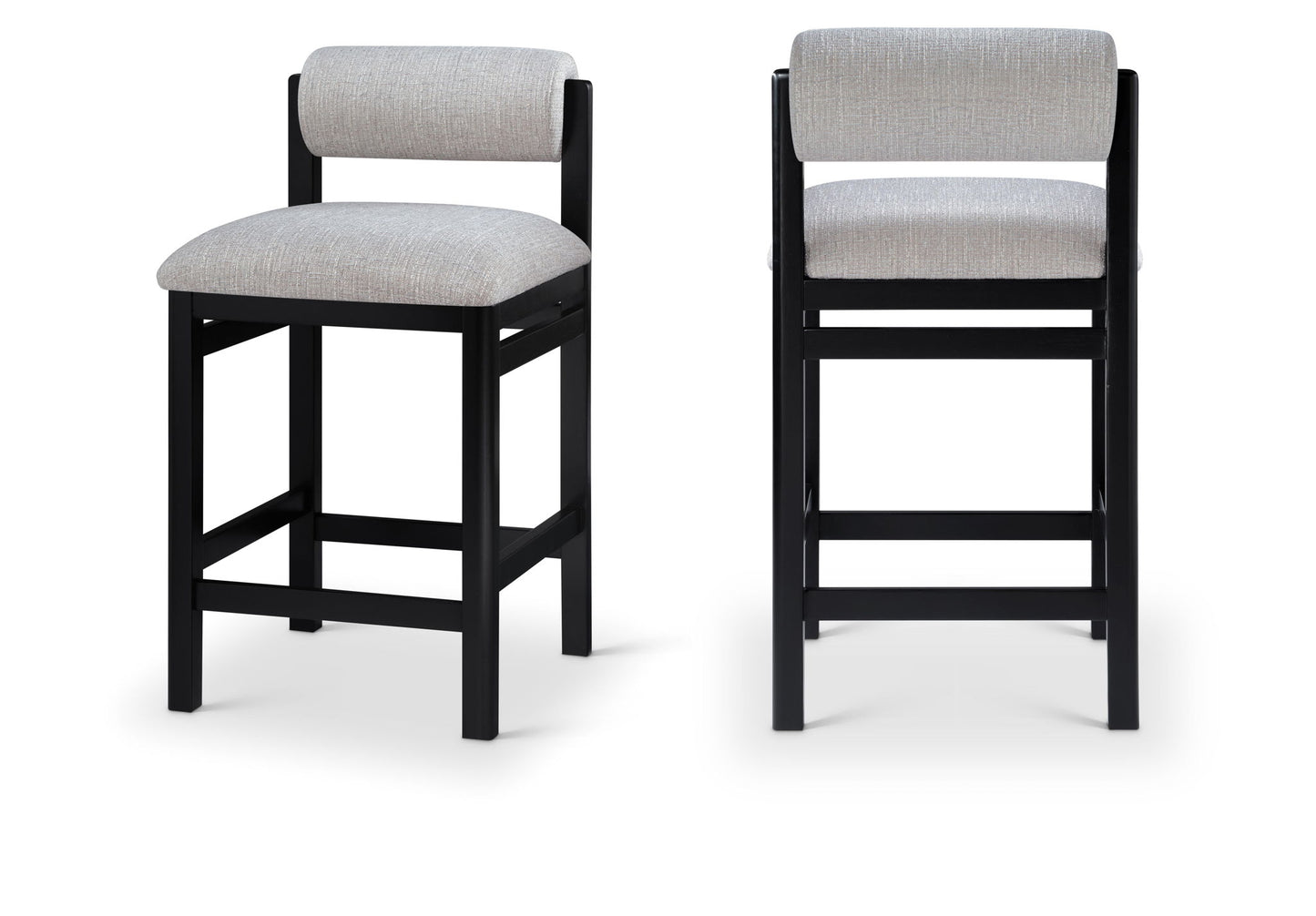 Roundhill - Fabric Counter Stool - Black Frame