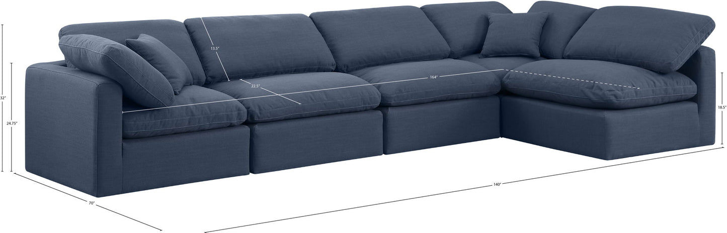 Indulge - Linen 5 Piece Modular Sectional