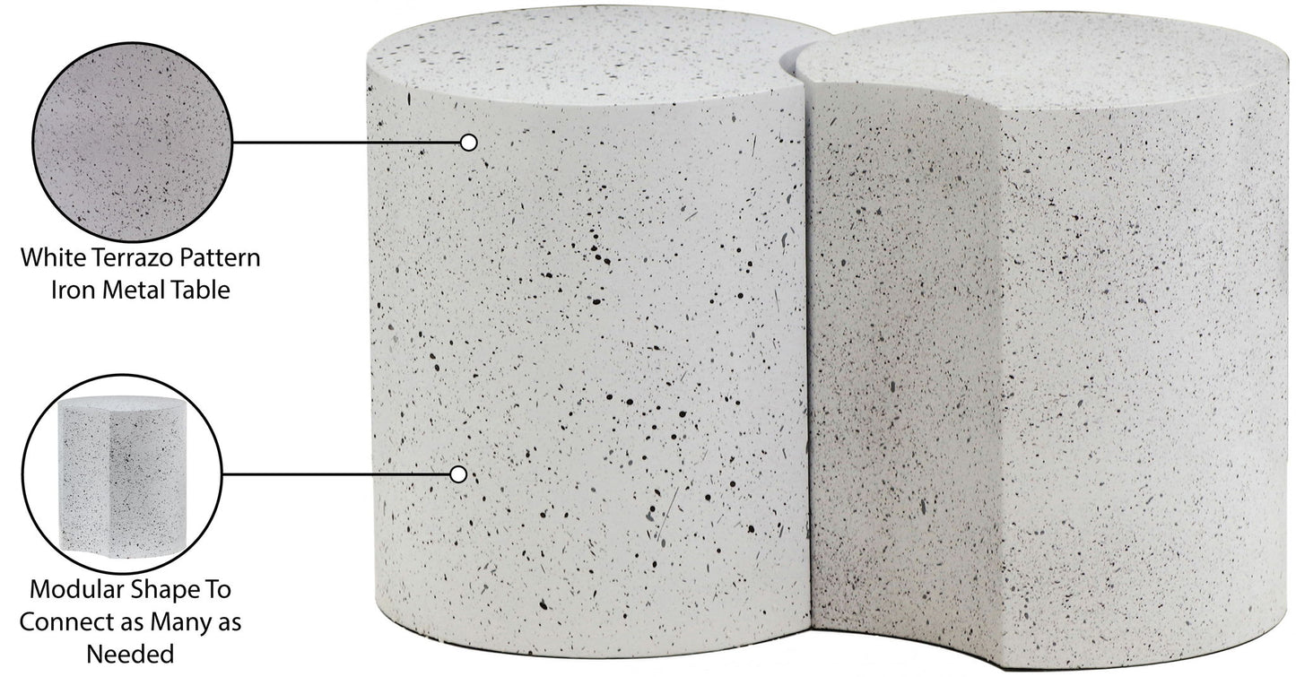 Dimple - 2 Piece Modular End Table - Terazzo Finish
