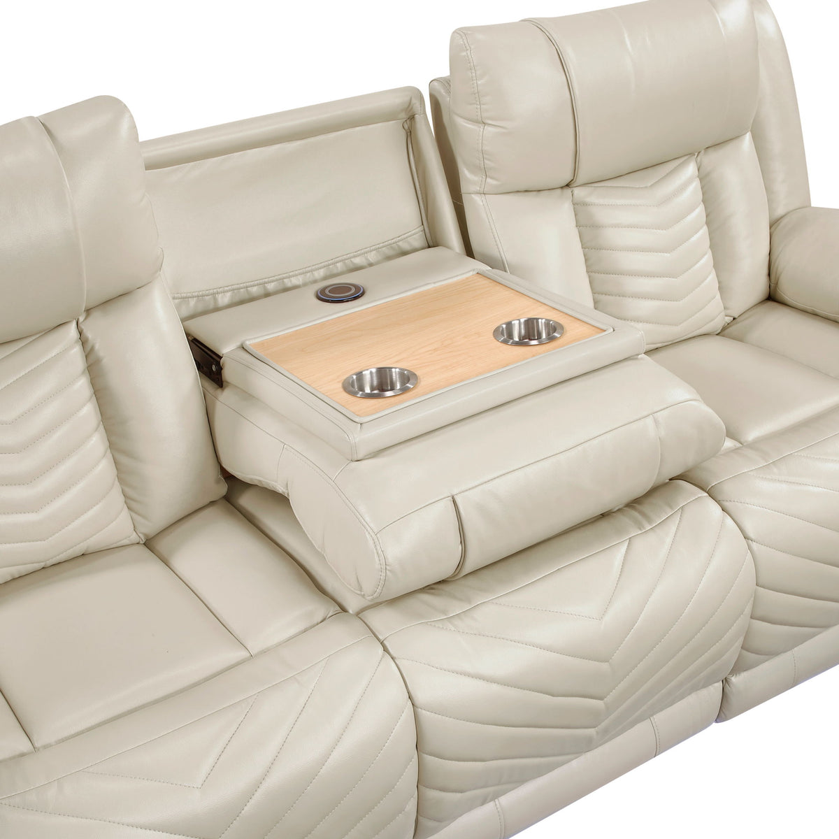 Glory Furniture - Sensa - Power Reclining Sofa With Table And LED Belt