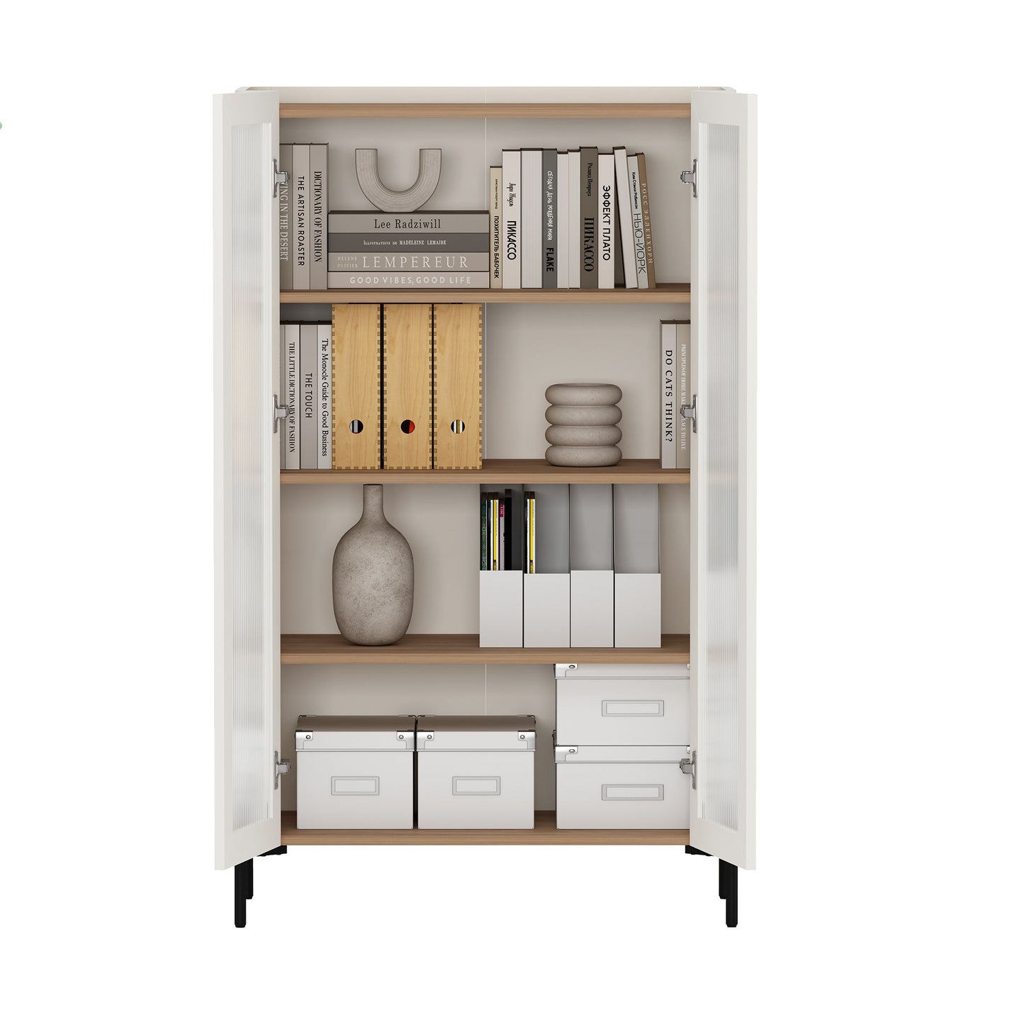 Manhattan Abbey - Bookcase Cabinet With Maple Top
