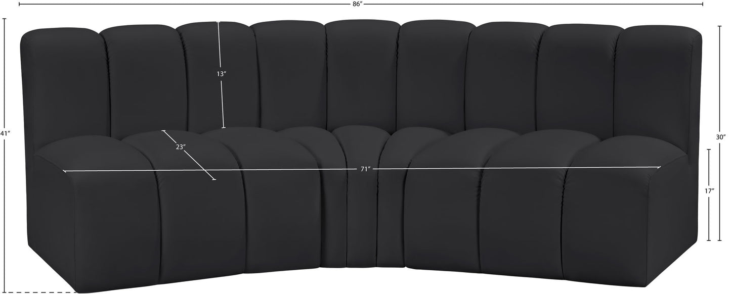 Arc - Faux Leather 3 Piece Modular Corner Sofa