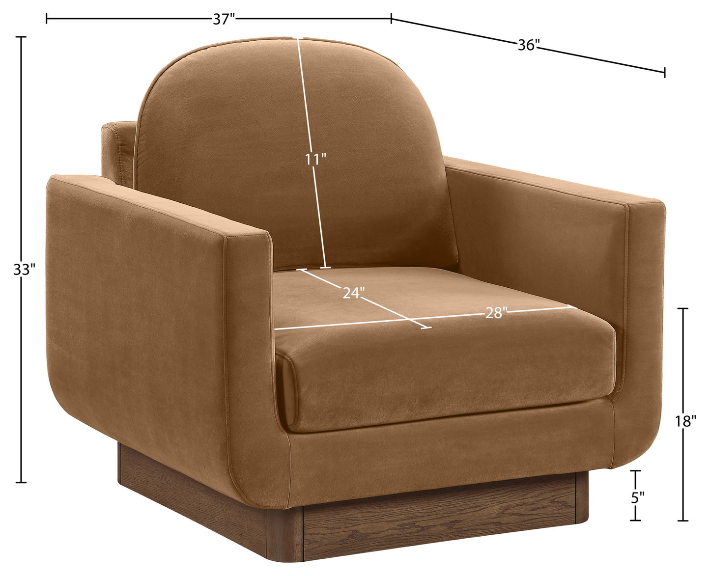 Diviento - Velvet Performance Fabric Upholstered Accent Chair