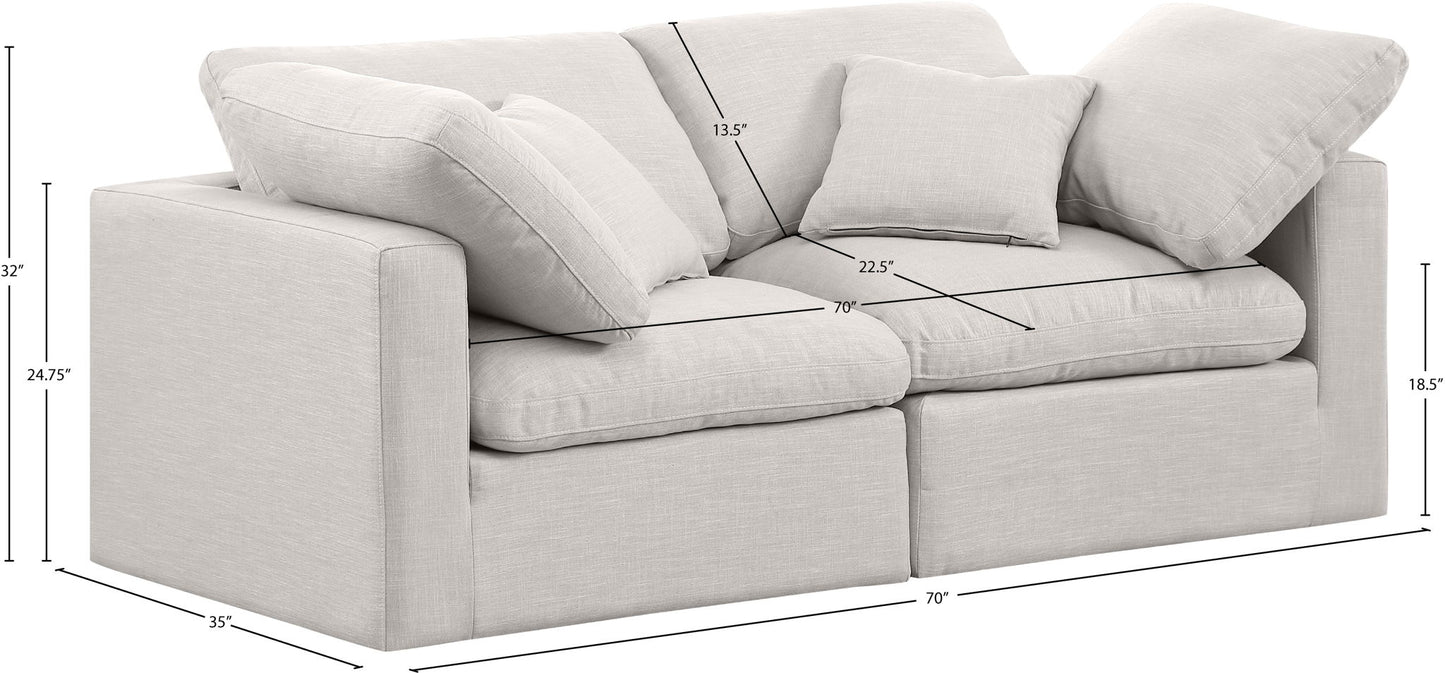 Indulge - Linen 2 Seat Modular Sofa